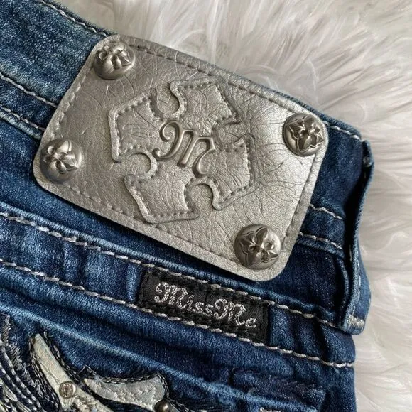 Miss Me Signature Skinny Jeans FLAW Bling Rhinestones Womens Size 25
