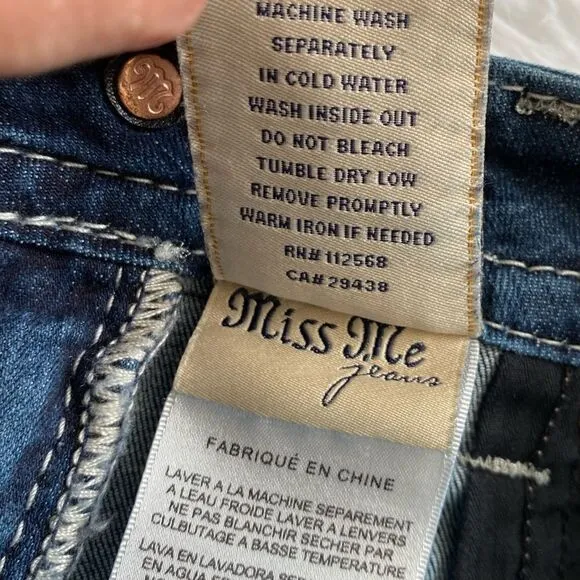 Miss Me Signature Skinny Jeans FLAW Bling Rhinestones Womens Size 25