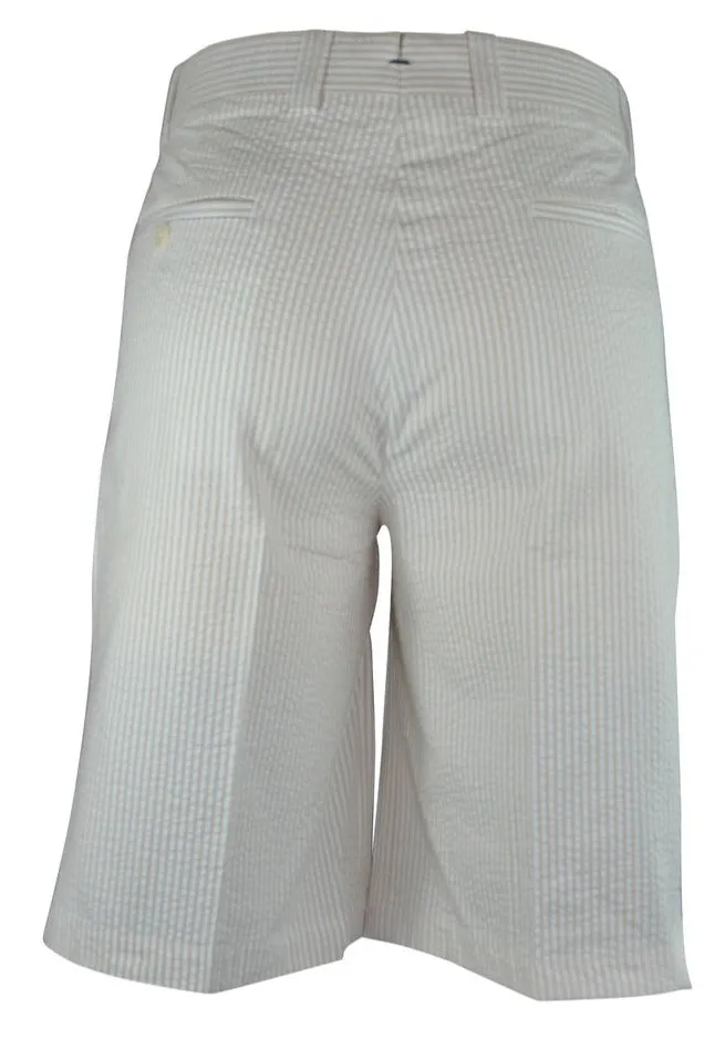 Monterey Cotton Seersucker Shorts - Tan