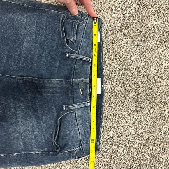 Mother The Looker High Waist Skinny Ankle Fray Jeans Medium Wash Blue Size 24