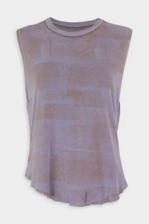 Muscle Tank in Taupe/Sky
