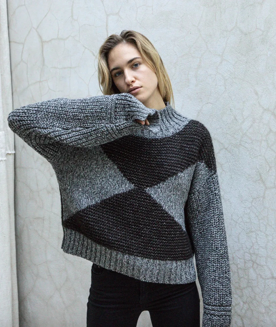 Nadia Sweater, Black/Brown