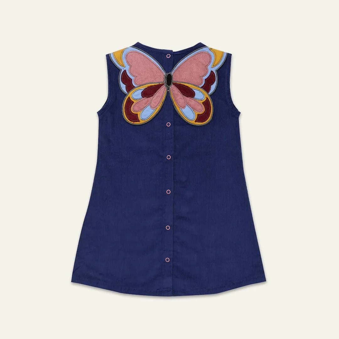 Navy Butterfly Applique Dress
