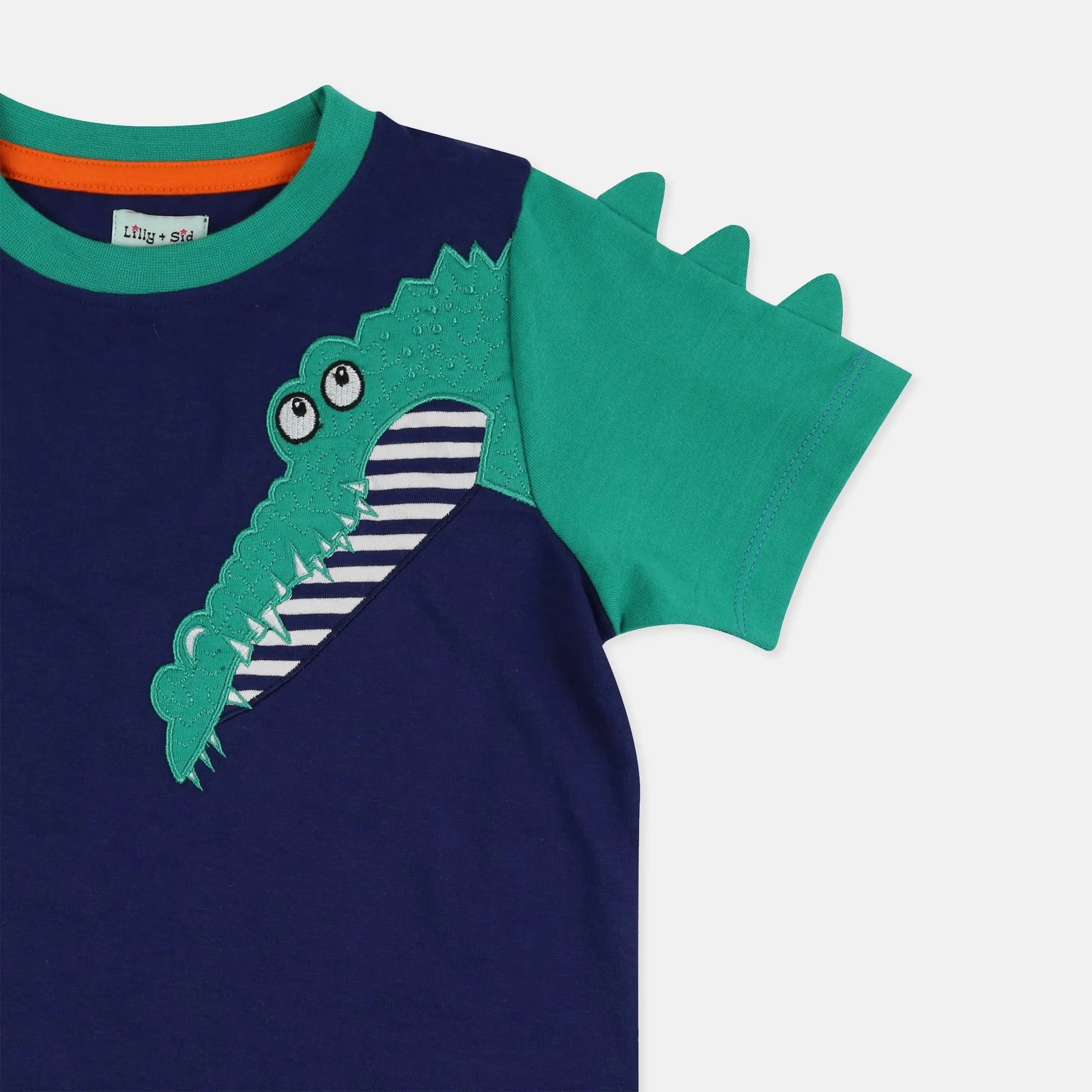 Navy Crocodile Applique T-Shirt