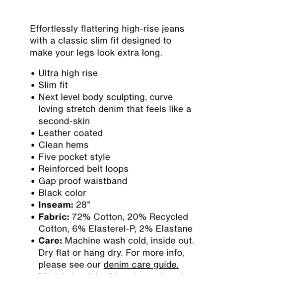 New Good American Good Classic Leather Coated High Waist Slim Ankle Jeans