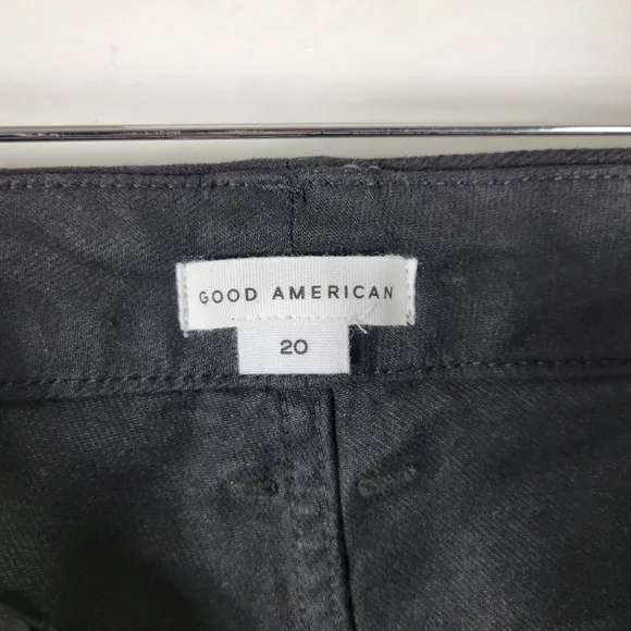 New Good American Good Classic Leather Coated High Waist Slim Ankle Jeans