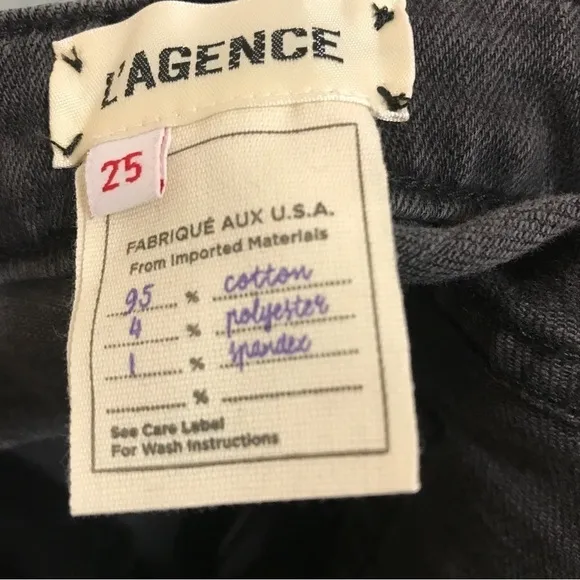 *New* L’AGENCE Cupertino charcoal black distressed high rise skinny jeans