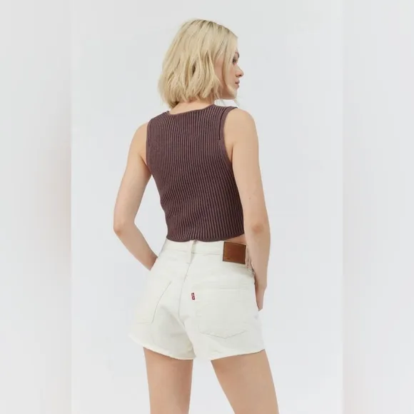 NEW LEVI’S 501 Original Cutoff High Rise Frayed Hem Jean Shorts in White Sz 31