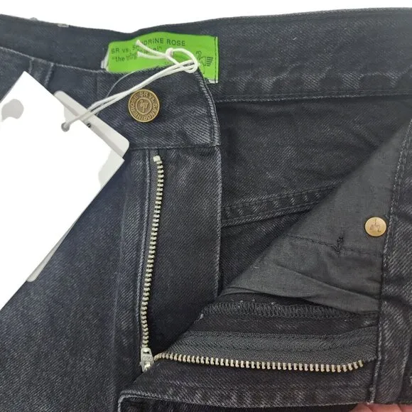 NEW Sandrine Rose Free People Jean Short Shorts Women's Size 24 Denim Black Wash
