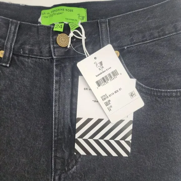 NEW Sandrine Rose Free People Jean Short Shorts Women's Size 24 Denim Black Wash