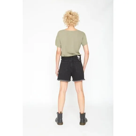 NEW Sandrine Rose Free People Jean Short Shorts Women's Size 24 Denim Black Wash