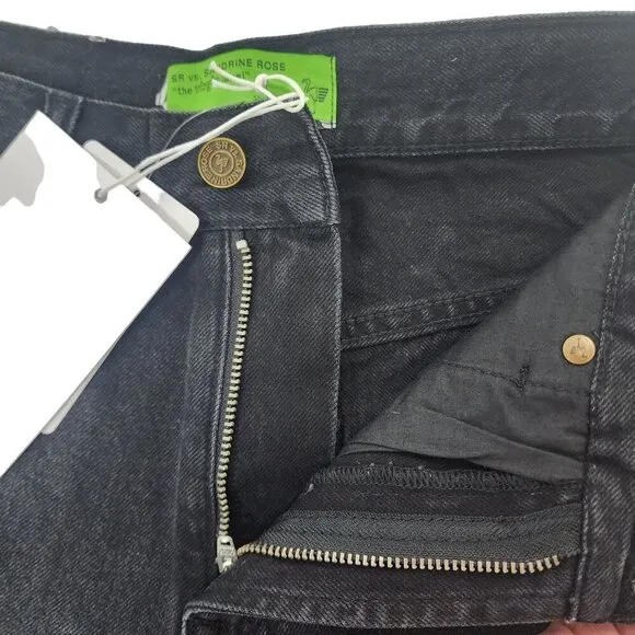 NEW Sandrine Rose Free People Jean Short Shorts Women's Size 24 Denim Black Wash