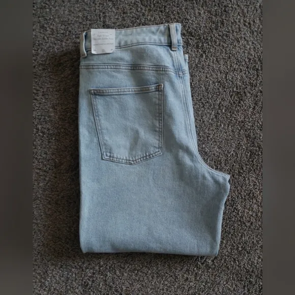 New Talbots High Waist Straight Ankle Jeans 12 Light Wash