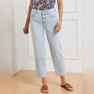 New Talbots High Waist Straight Ankle Jeans 12 Light Wash