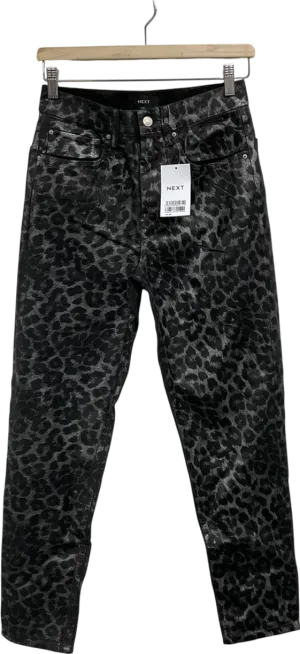 Next Metallic Leopard Straight Leg Jeans UK 6