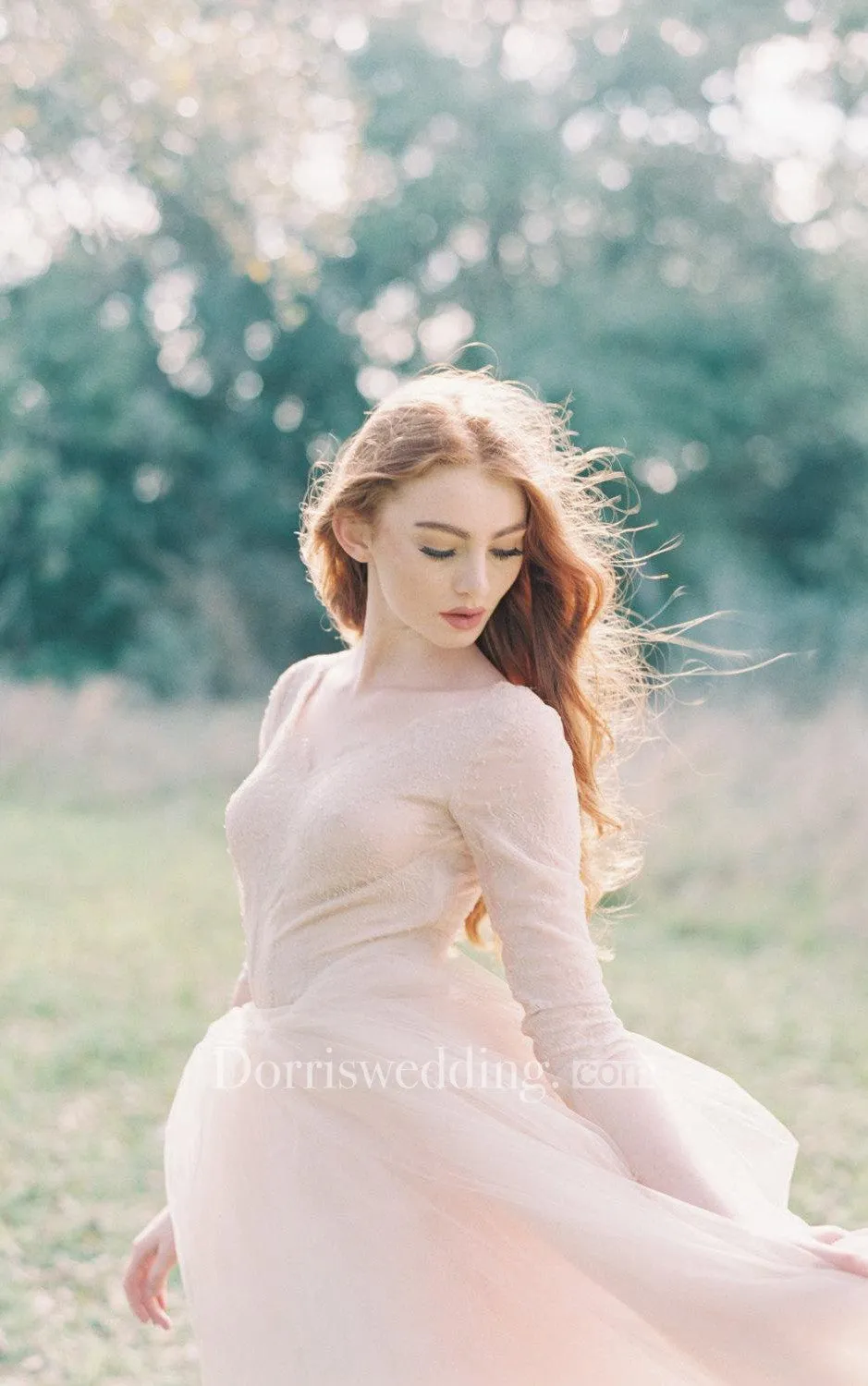 Nude Tulle Wedding Skirt Peony Weddig Dress