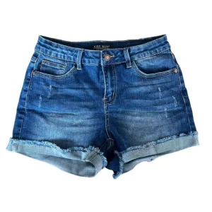 NWOT JUDY BLUE DENIM CUFFED FRAYED DISTRESSED SHORTS WOMENS SIZE 27