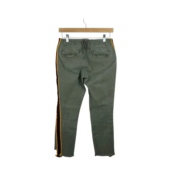 NWOT Pam &amp; Gela Uniform Side Stripe Utility Jeans in Olive Size 26