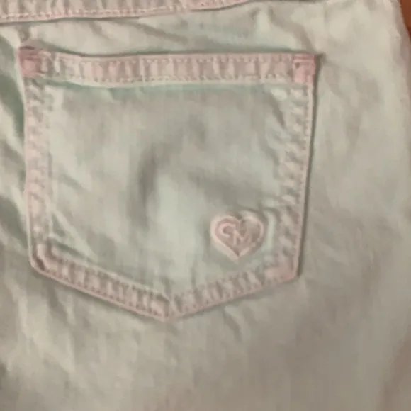 NWT Carmar mint green denim distressed shorts