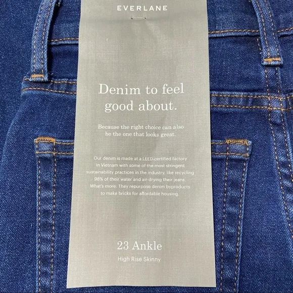 NWT Everlane High Rise Skinny Stretch Ankle Jeans Sz 23