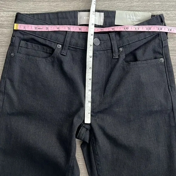 NWT EVERLANE Mid Rise Skinny Jeans Womens Sz. 24 True Black Classic 90s Grunge