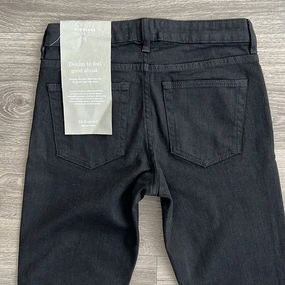 NWT EVERLANE Mid Rise Skinny Jeans Womens Sz. 24 True Black Classic 90s Grunge