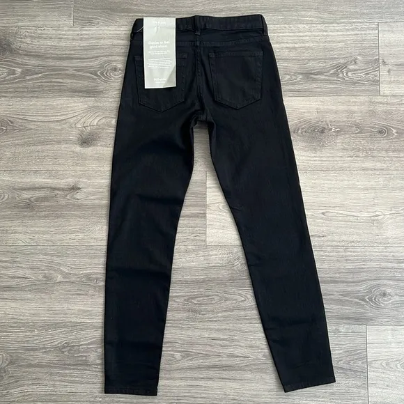NWT EVERLANE Mid Rise Skinny Jeans Womens Sz. 24 True Black Classic 90s Grunge