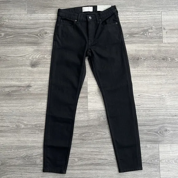 NWT EVERLANE Mid Rise Skinny Jeans Womens Sz. 24 True Black Classic 90s Grunge