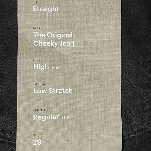 NWT Everlane The Original Cheeky Jean Womens 29 Coal Black