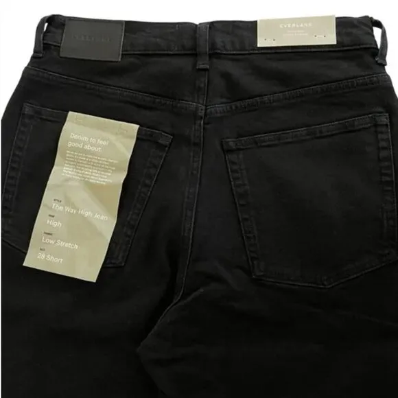 NWT Everlane The Way High Jean 28 Short Coal Black
