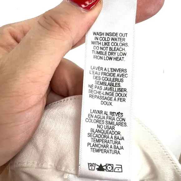 NWT Good American Distressed Cropped Ankle Skinny High Rise Jeans White Size 20