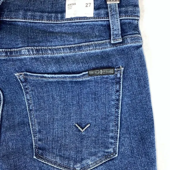 NWT Hudson Amina Mid-Rise Short Denim Blue Jean Cutoff Shorts Size 27 NEW