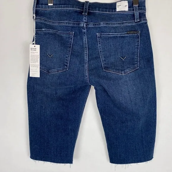 NWT Hudson Amina Mid-Rise Short Denim Blue Jean Cutoff Shorts Size 27 NEW