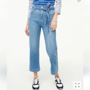 NWT J. Crew Denim High Waist Paperbag Jeans Women size 27P Medium Wash wide leg