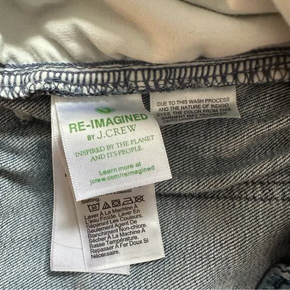 NWT J. Crew Denim High Waist Paperbag Jeans Women size 27P Medium Wash wide leg