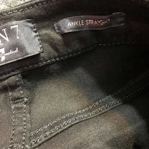 NWT Jenn 7 by 7 For All Mankind Womens Ankle Straight Black Coated Jeans Size 0
