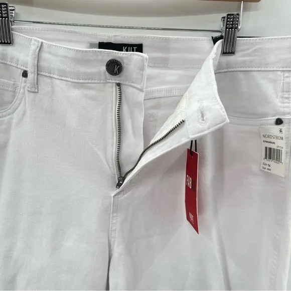 NWT Kut From The Cloth Donna Fab Ab High Rise Stretch Raw Hem Skinny Jeans 14