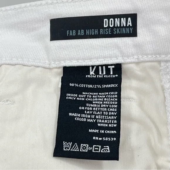 NWT Kut From The Cloth Donna Fab Ab High Rise Stretch Raw Hem Skinny Jeans 14