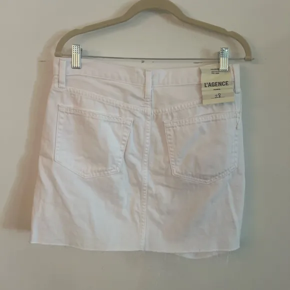NWT L’Agence Jolene Denim Mini Skirt - White- Size 28