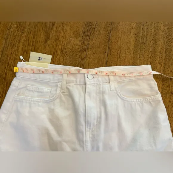 NWT L’Agence Jolene Denim Mini Skirt - White- Size 28