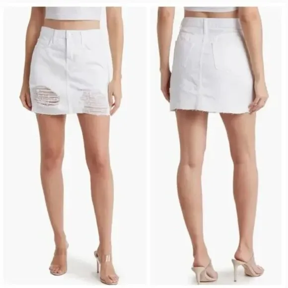 NWT L’Agence Jolene Denim Mini Skirt - White- Size 28