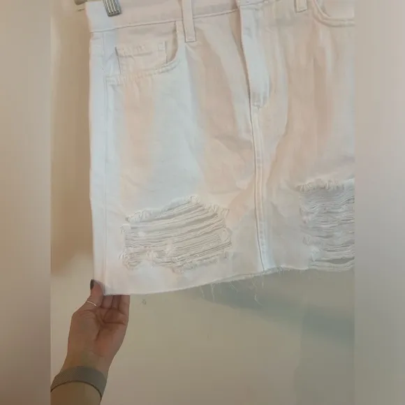 NWT L’Agence Jolene Denim Mini Skirt - White- Size 28