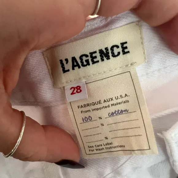 NWT L’Agence Jolene Denim Mini Skirt - White- Size 28