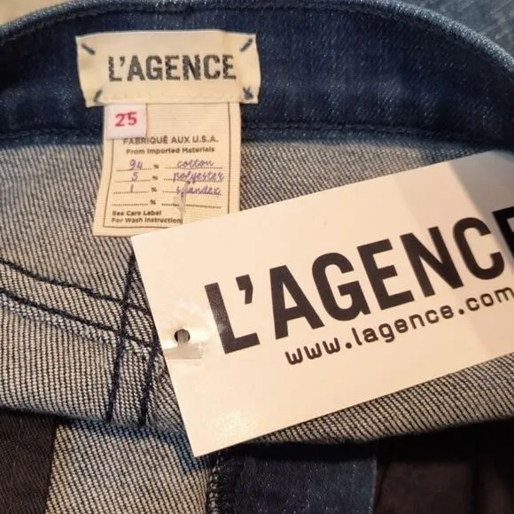 NWT L'agence Size 25 Blue Ryland Bering Jean Shorts