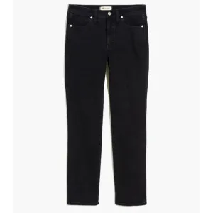 NWT Madewell 25 TALL 25T 25x30 Black Mid-Rise Stovepipe Jeans in Lunar Wash NEW