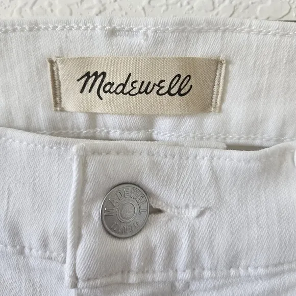 NWT Madewell Mid-Rise Kick Out Ankle Length Flare Jeans in Pure White
