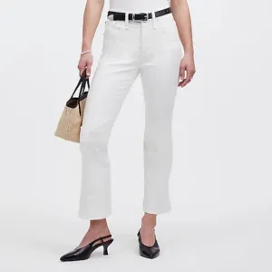 NWT Madewell Mid-Rise Kick Out Ankle Length Flare Jeans in Pure White