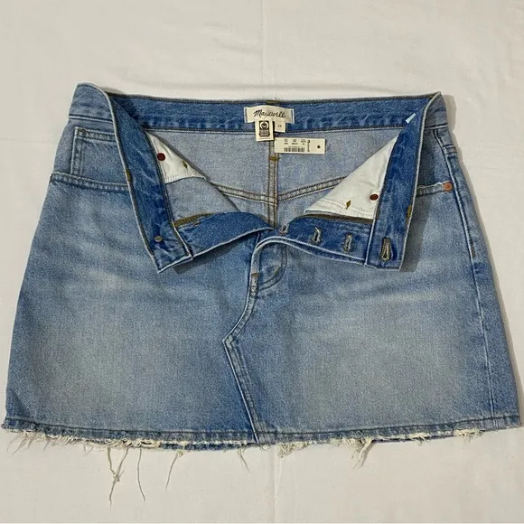 NWT Madewell Rigid Denim Relaxed Mini Skirt In Northdale Wash Size 29.