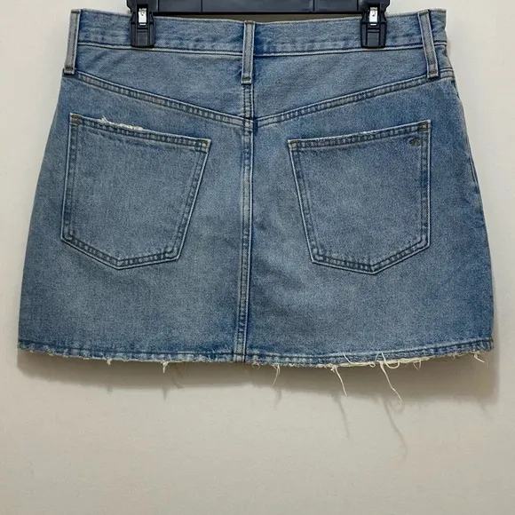 NWT Madewell Rigid Denim Relaxed Mini Skirt In Northdale Wash Size 29.
