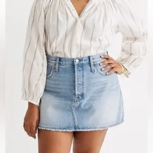 NWT Madewell Rigid Denim Relaxed Mini Skirt In Northdale Wash Size 29.